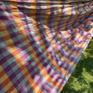handmade colourful hammock check gingham plaid tartan purple orange‎ blue cotton